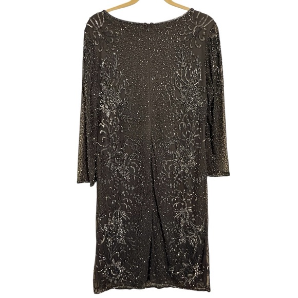 Pisarro Nights Glittering Charcoal & Silver Cocktail Dress – Size 16R - Picture 3 of 9